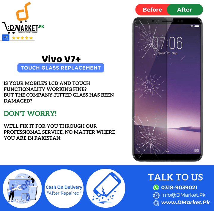 Vivo V7 Plus Touch Glass Repair Cost