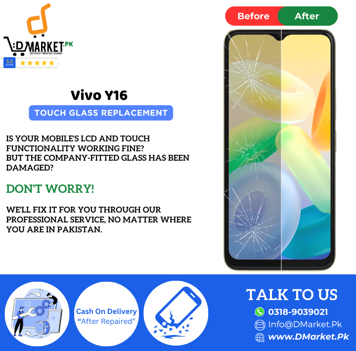 Vivo Y16 Touch Glass Repair Cost