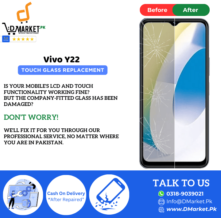 Vivo Y22 Touch Glass Repair Cost