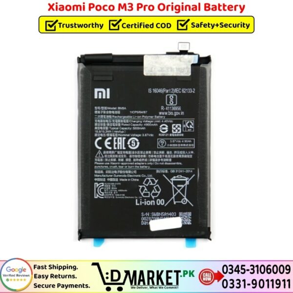 Xiaomi Poco M3 Pro Original Battery Price In Pakistan
