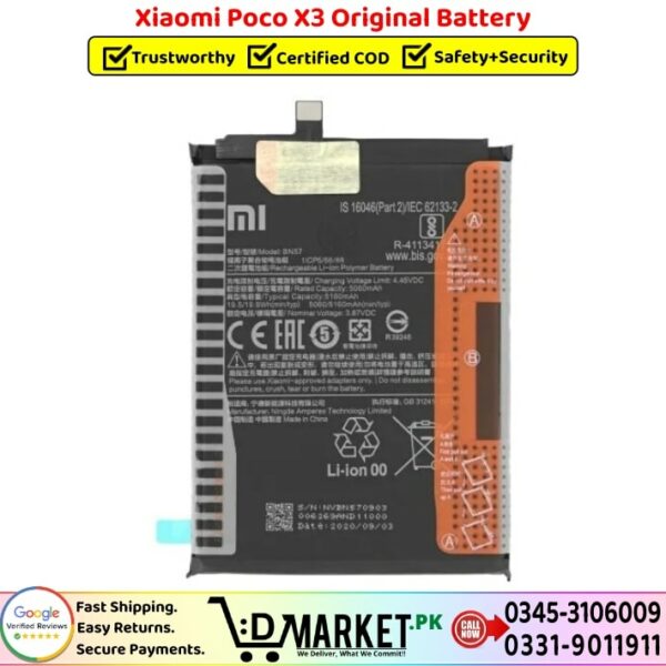 Xiaomi Poco X3 Original Battery Price In Pakistan