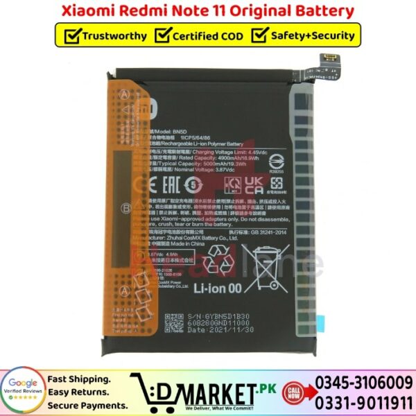 Xiaomi Redmi Note 11 Original Battery Price In Pakistan