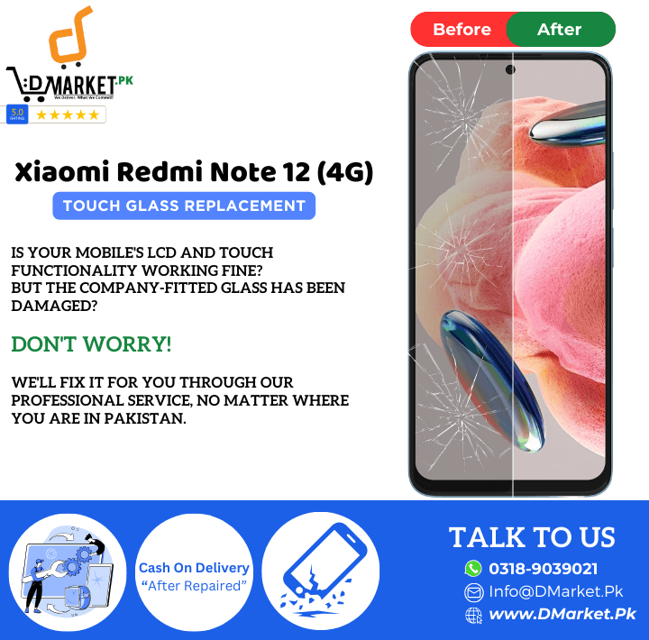 Xiaomi Redmi Note 12 4G Touch Glass Repair Cost