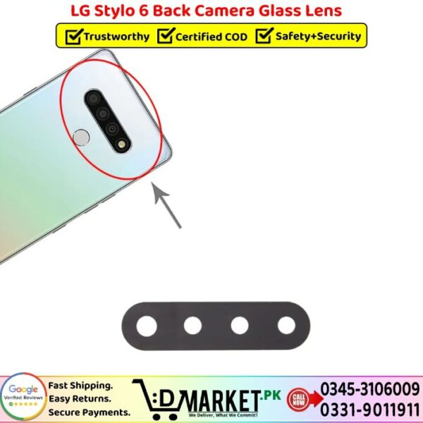 LG Stylo 6 Back Camera Glass Lens Price In Pakistan
