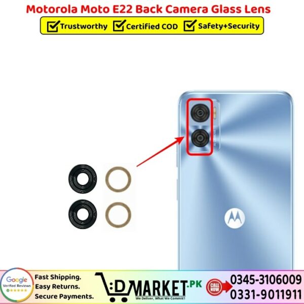 Motorola Moto E22 Back Camera Glass Lens Price In Pakistan