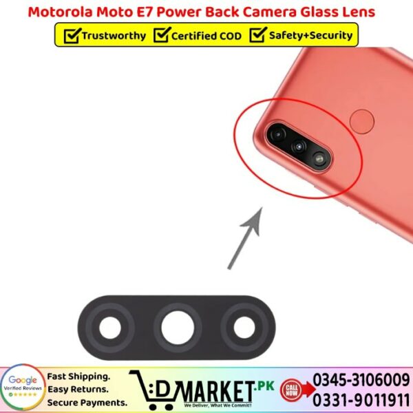 Motorola Moto E7 Power Back Camera Glass Lens Price In Pakistan