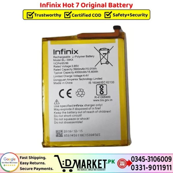 Infinix Hot 7 Original Battery Price In Pakistan