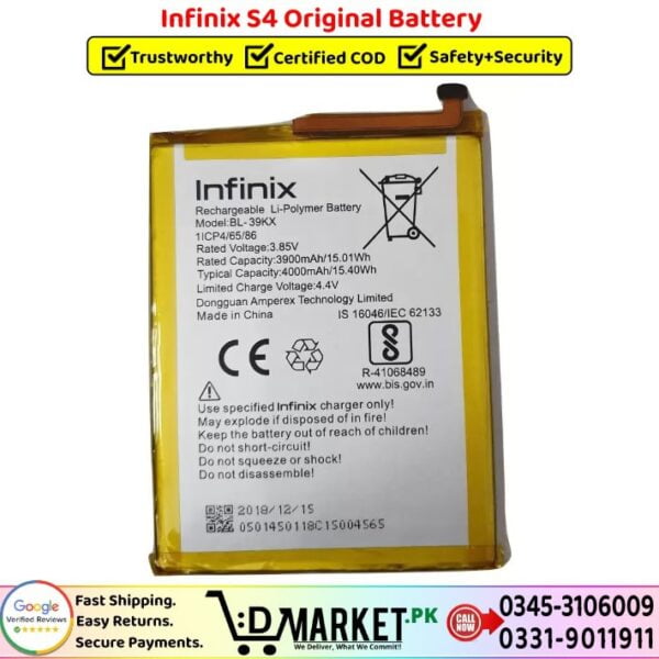 Infinix S4 Original Battery Price In Pakistan