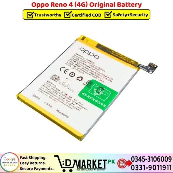 Oppo Reno 4 4G Original Battery Price In Pakistan
