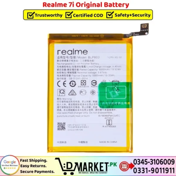 Realme 7i Original Battery Price In Pakistan