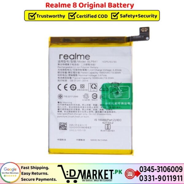 Realme 8 Original Battery Price In Pakistan