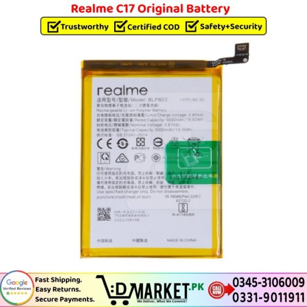 Realme C17 Original Battery Price In Pakistan