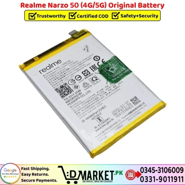 Realme Narzo 50 Original Battery Price In Pakistan