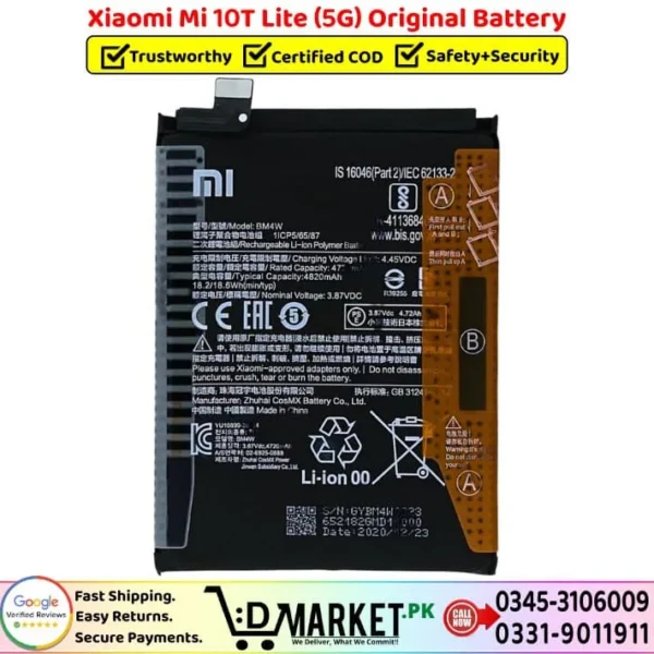 Xiaomi Mi 10T Lite 5G Original Battery Price In Pakistan