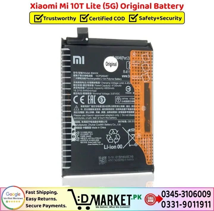 Xiaomi Mi 10T Lite 5G Original Battery Price In Pakistan