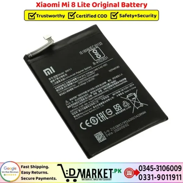 Xiaomi Mi 8 Lite Original Battery Price In Pakistan