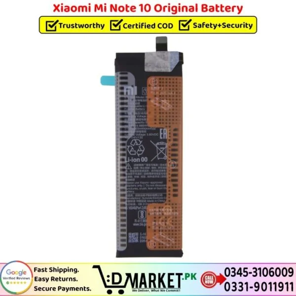 Xiaomi Mi Note 10 Original Battery Price In Pakistan