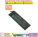 Xiaomi Mi Note 10 Pro Original Battery Price In Pakistan