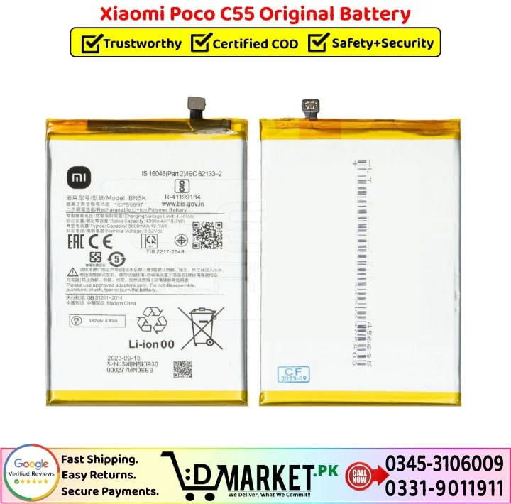Xiaomi Poco C55 Original Battery Price In Pakistan