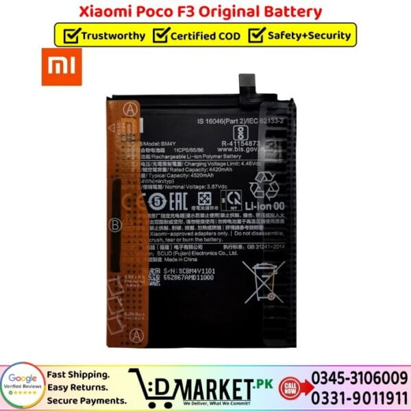 Xiaomi Poco F3 Original Battery Price In Pakistan