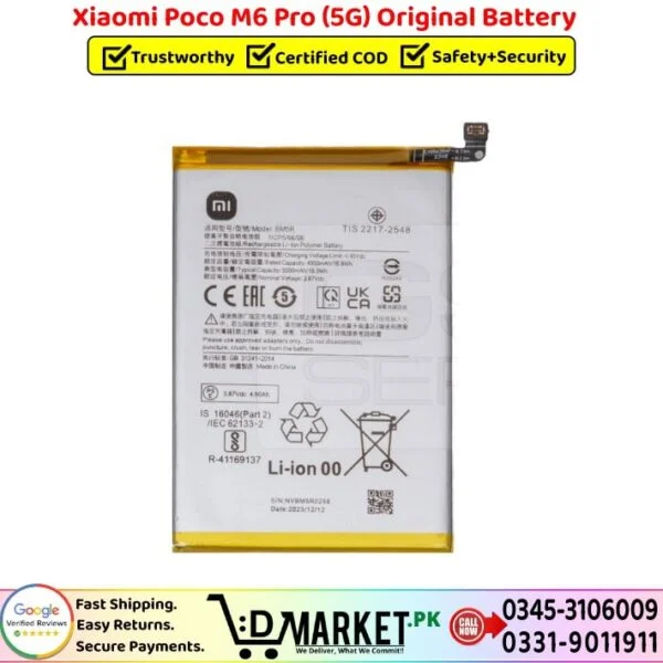 Xiaomi Poco M6 Pro 5G Original Battery Price In Pakistan