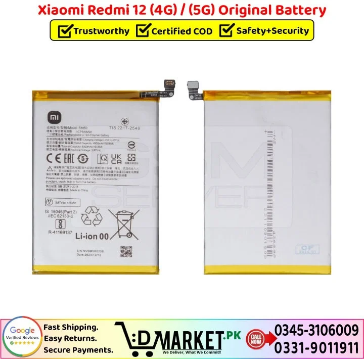 Xiaomi Redmi 12 Original Battery Price In Pakistan