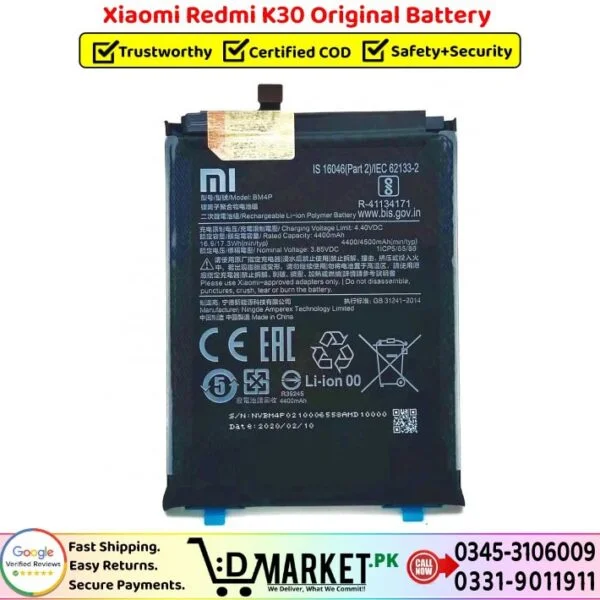 Xiaomi Redmi K30 Original Battery Price In Pakistan