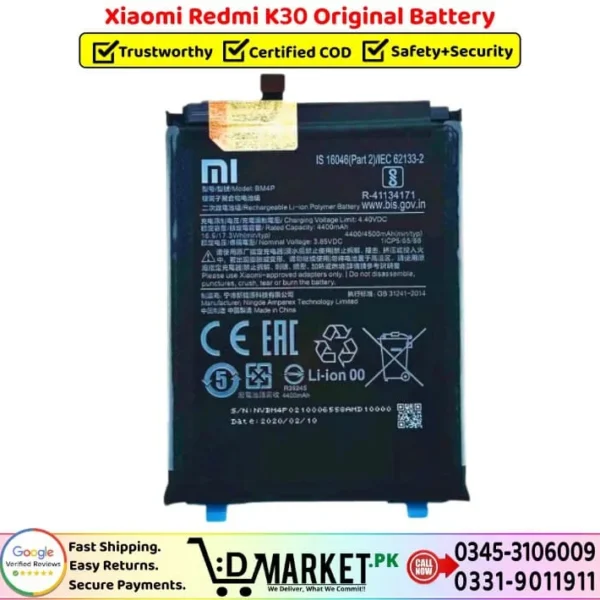 Xiaomi Redmi K30 Original Battery Price In Pakistan