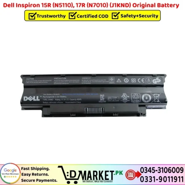Dell Inspiron 15R N5110 17R N7010 J1KND Original Battery Price In Pakistan
