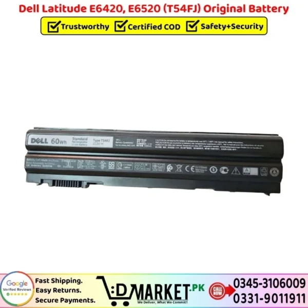 Dell Latitude E6420 E6520 T54FJ Original Battery Price In Pakistan
