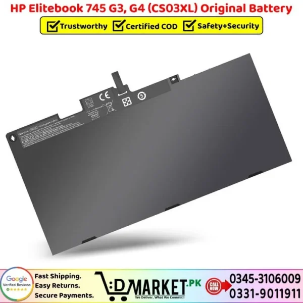 HP Elitebook 745 G3, G4 CS03XL Original Battery Price In Pakistan
