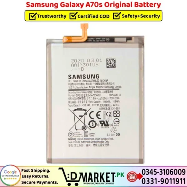 Samsung Galaxy A70s Original Battery Price In Pakistan