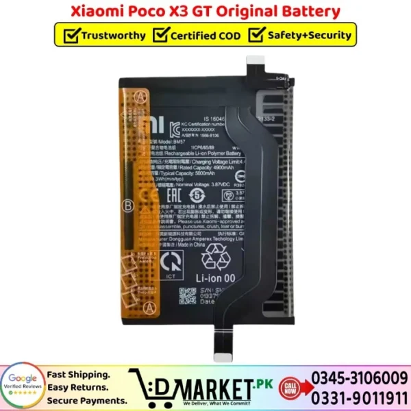 Xiaomi Poco X3 GT Original Battery Price In Pakistan