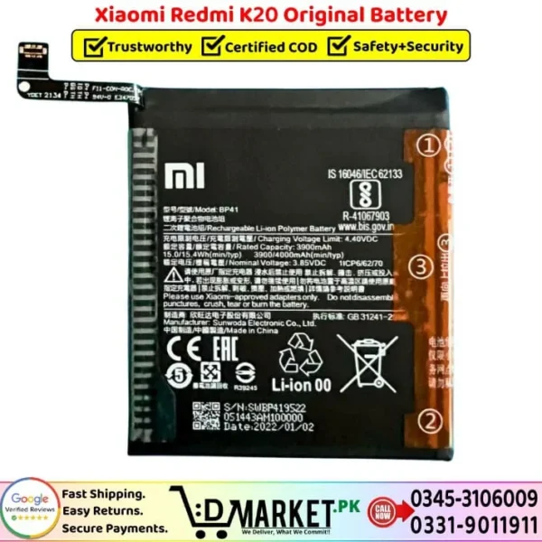 Xiaomi Redmi K20 Original Battery Price In Pakistan