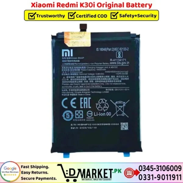Xiaomi Redmi K30i Original Battery Price In Pakistan