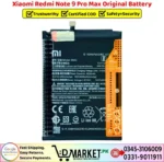Xiaomi Redmi Note 9 Pro Max Original Battery Price In Pakistan