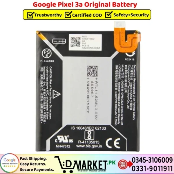 Google Pixel 3a Original Battery Price In Pakistan
