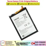 Tecno Camon 12 Air Original Battery Price In Pakistan