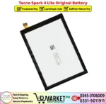 Tecno Spark 4 Lite Original Battery Price In Pakistan