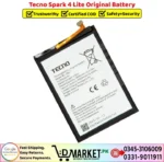 Tecno Spark 4 Lite Original Battery Price In Pakistan