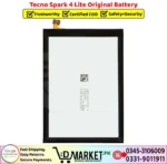 Tecno Spark 4 Lite Original Battery Price In Pakistan