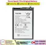 Tecno Spark 7 Pro Original Battery Price In Pakistan