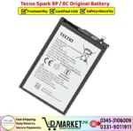 Tecno Spark 8P _ 8C Original Battery Price In Pakistan