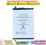 Tecno Spark 8P _ 8C Original Battery Price In Pakistan