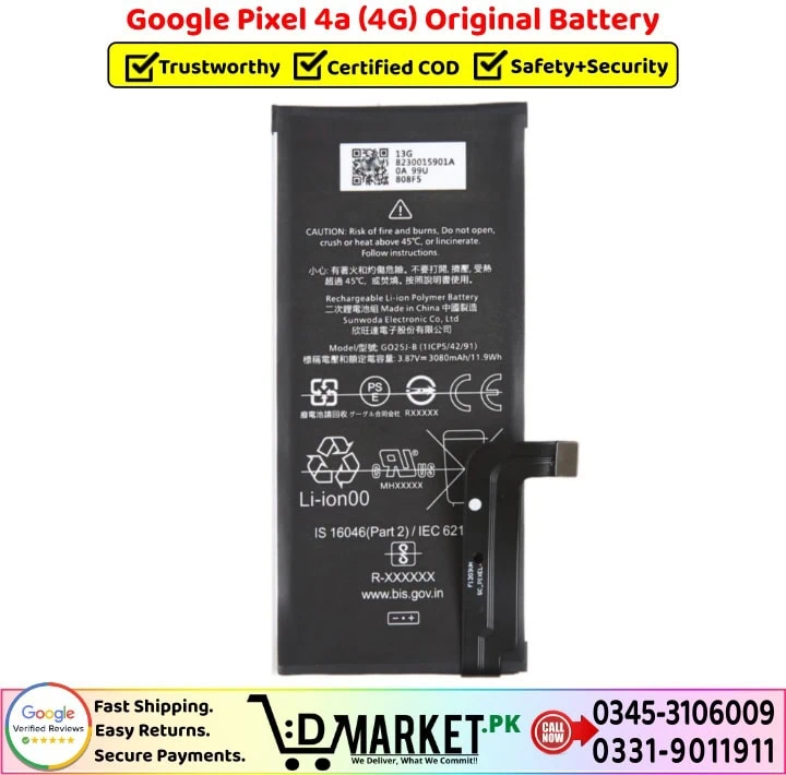 Google Pixel 4a 4G Original Battery Price In Pakistan Google Pixel 4a 4G Original Battery Price In Pakistan