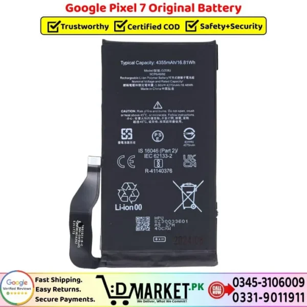 Google Pixel 7 Original Battery Price In Pakistan