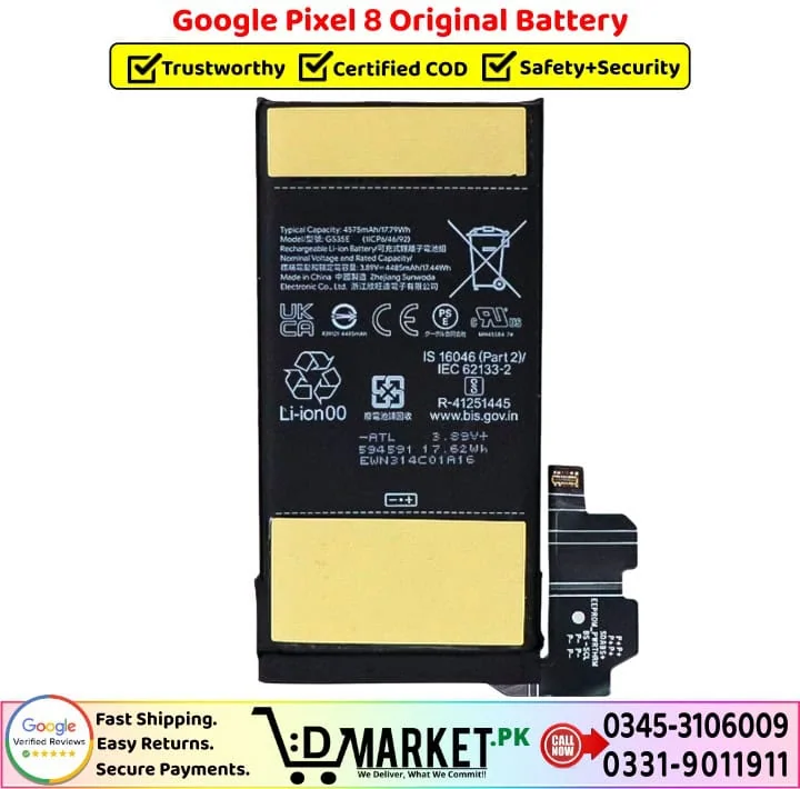 Google Pixel 8 Original Battery Price In Pakistan-- Google Pixel 8 Original Battery Price In Pakistan