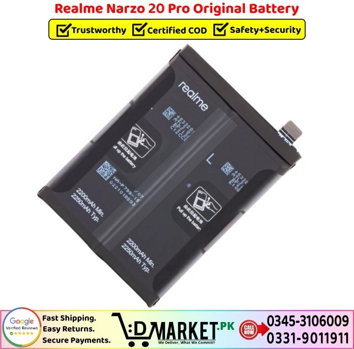 Realme Narzo 20 Pro Original Battery Price In Pakistan--- Realme Narzo 20 Pro Original Battery Price In Pakistan