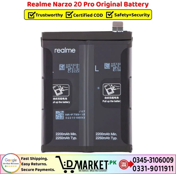 Realme Narzo 20 Pro Original Battery Price In Pakistan Realme Narzo 20 Pro Original Battery Price In Pakistan