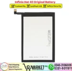 Infinix Hot 40 Original Battery Price In Pakistan